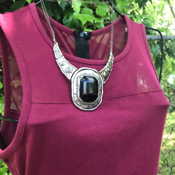 Express Mid Mesh Panel Skater Dress - Picture 2 of 8